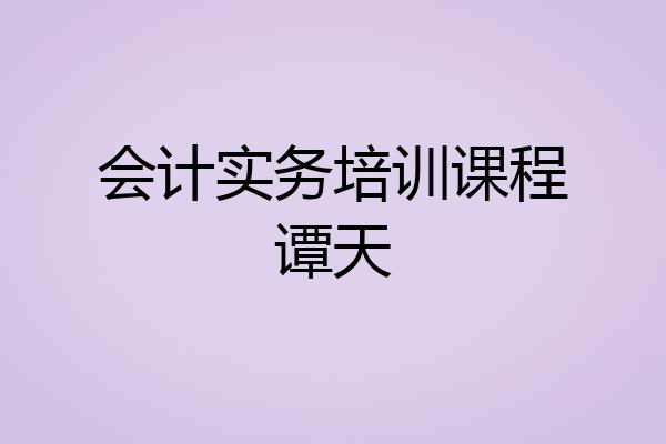 会计实务培训课程谭天