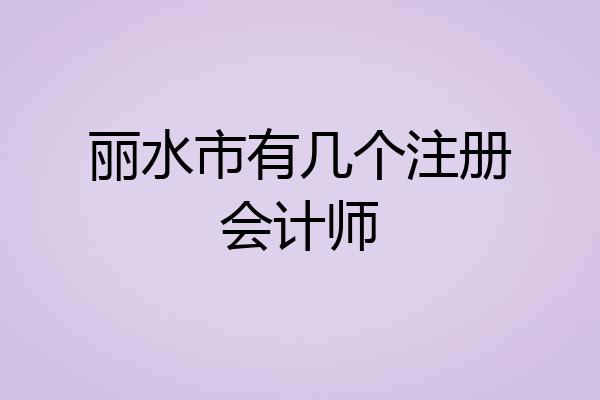 丽水市有几个注册会计师