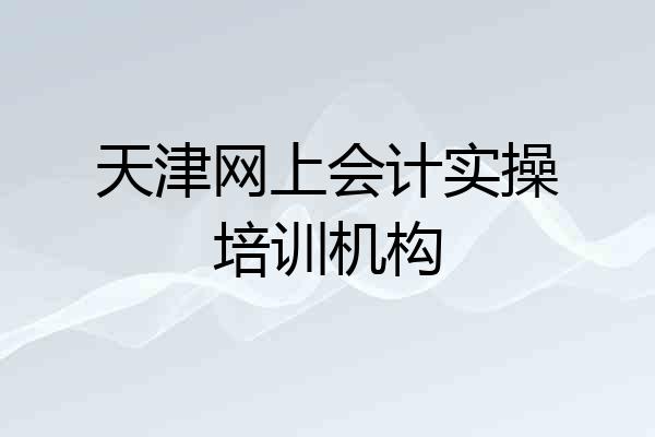 天津网上会计实操培训机构