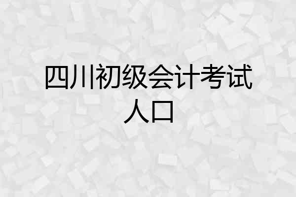 四川初级会计考试人口