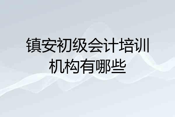 镇安初级会计培训机构有哪些