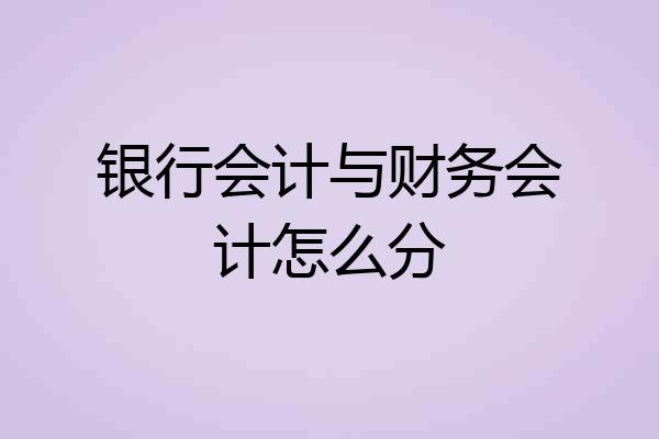 银行会计与财务会计怎么分
