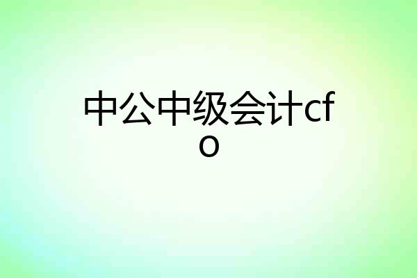 中公中级会计cfo
