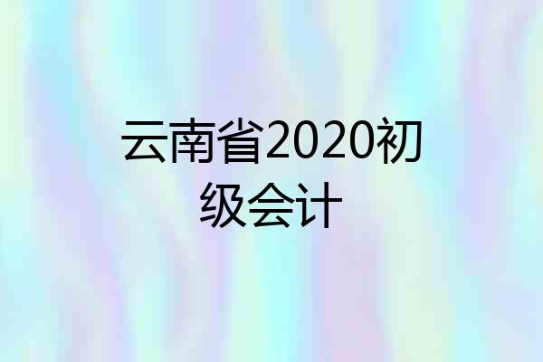 云南省2020初级会计