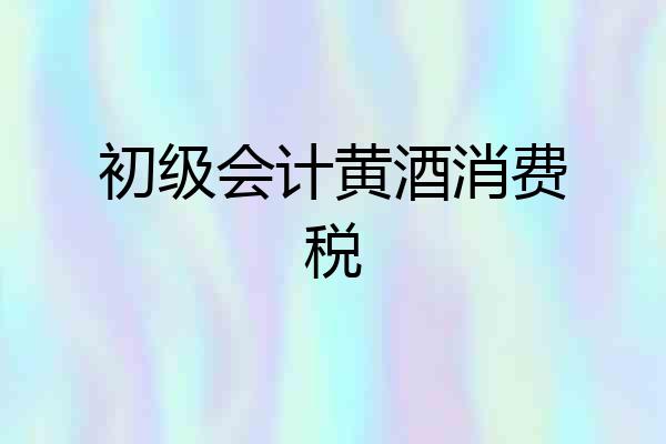 初级会计黄酒消费税