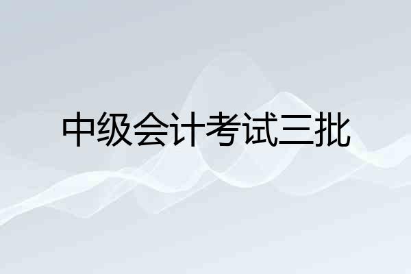 中级会计考试三批