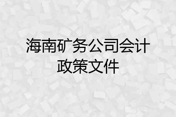 海南矿务公司会计政策文件