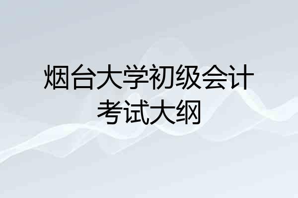 烟台大学初级会计考试大纲