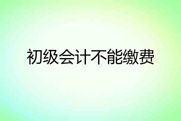 初级会计不能缴费