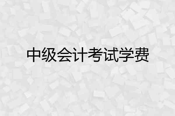 中级会计考试学费