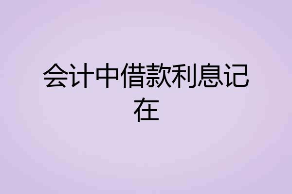 会计中借款利息记在