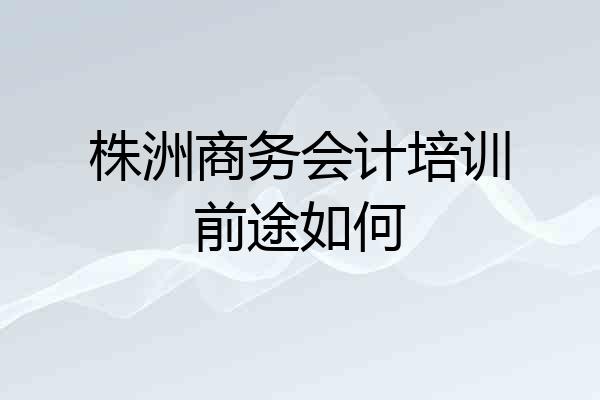 株洲商务会计培训前途如何