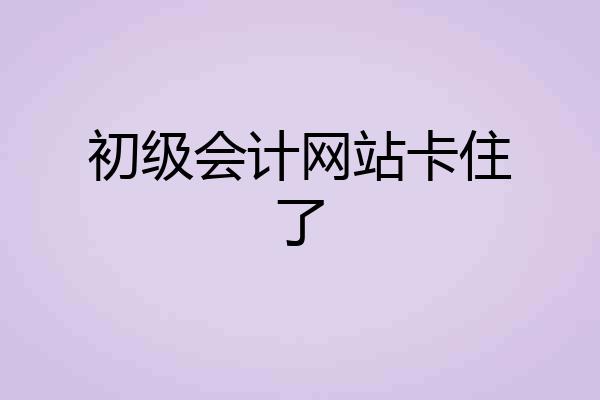 初级会计网站卡住了