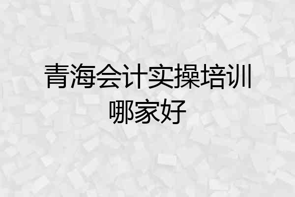 青海会计实操培训哪家好