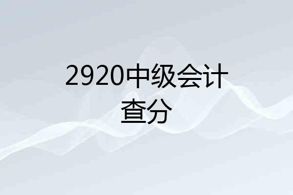 2920中级会计查分