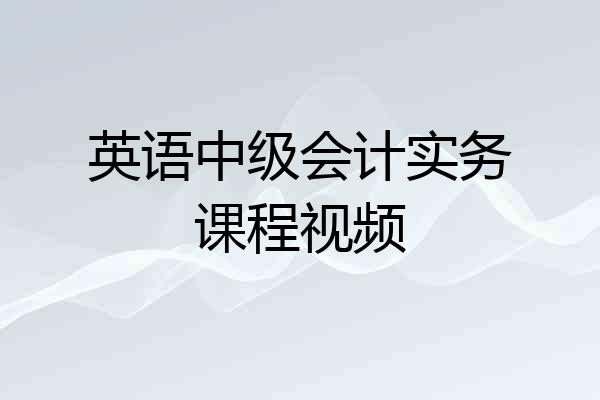 英语中级会计实务课程视频