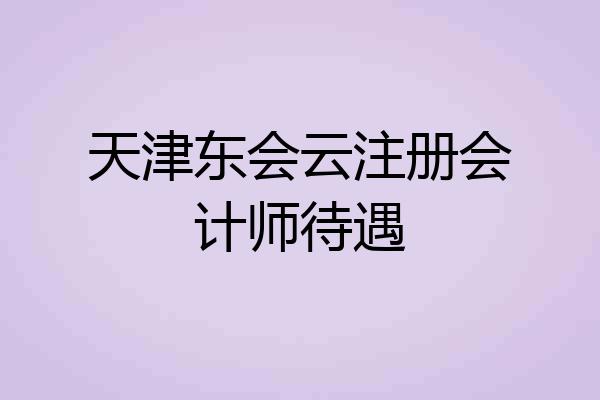 天津东会云注册会计师待遇