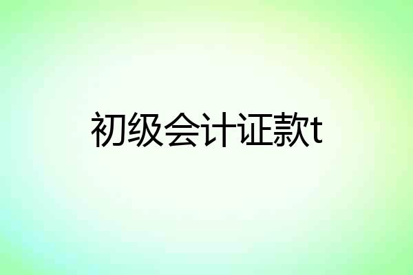 初级会计证款t