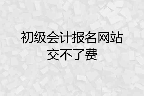 初级会计报名网站交不了费
