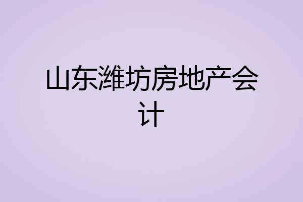 山东潍坊房地产会计
