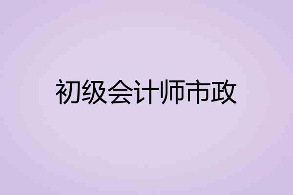 初级会计师市政