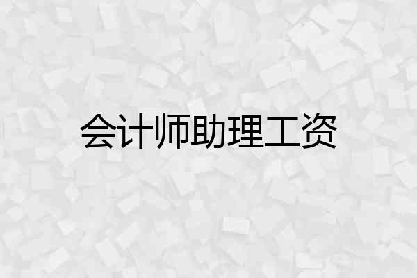 会计师助理工资