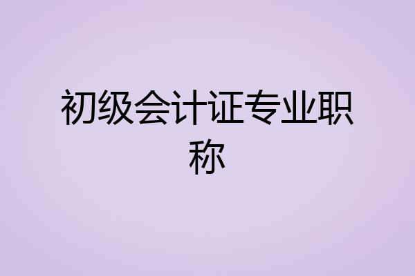 初级会计证专业职称