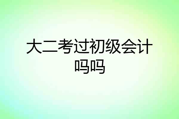 大二考过初级会计吗吗