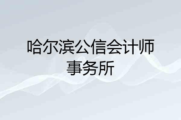 哈尔滨公信会计师事务所