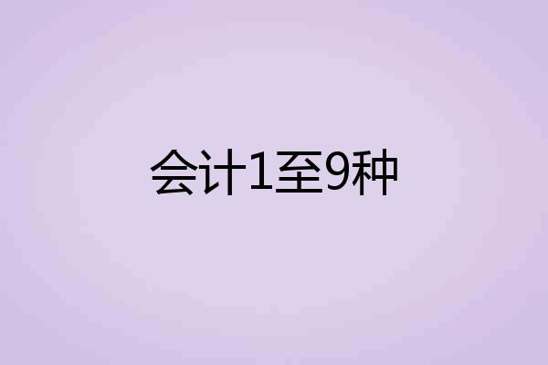 会计1至9种