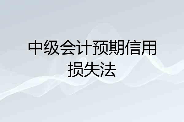 中级会计预期信用损失法