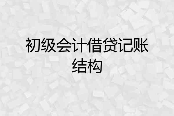 初级会计借贷记账结构