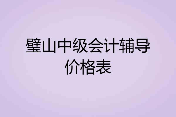 璧山中级会计辅导价格表