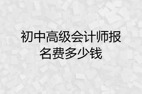 初中高级会计师报名费多少钱