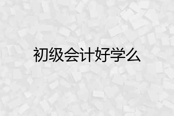 初级会计好学么