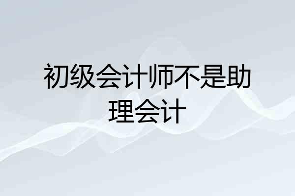 初级会计师不是助理会计