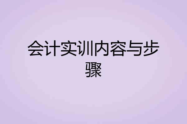 会计实训内容与步骤