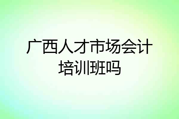广西人才市场会计培训班吗