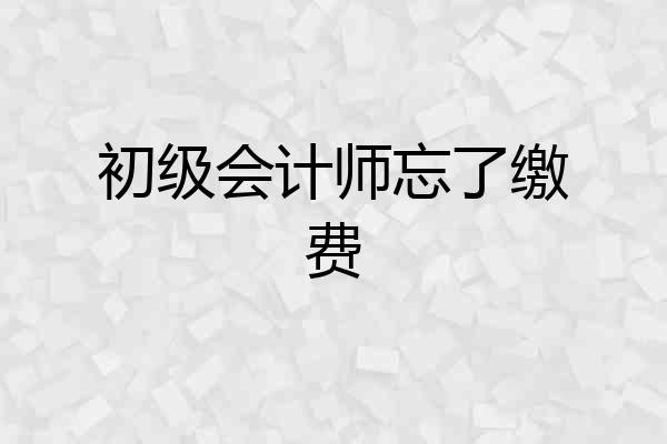 初级会计师忘了缴费