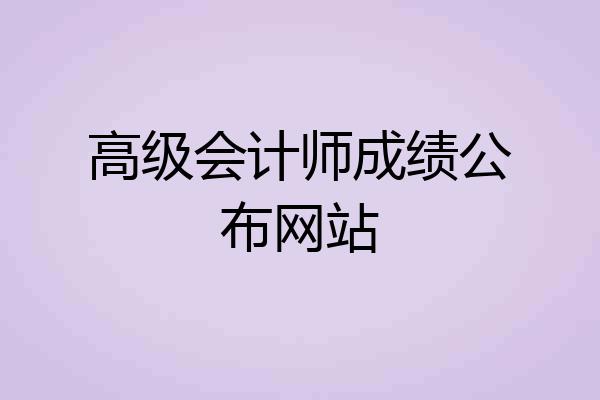 高级会计师成绩公布网站