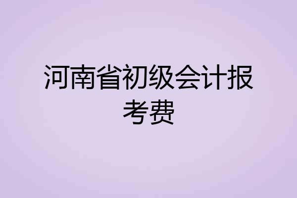 河南省初级会计报考费