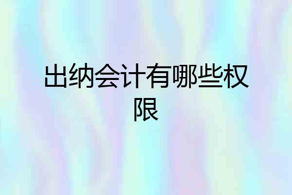 出纳会计有哪些权限