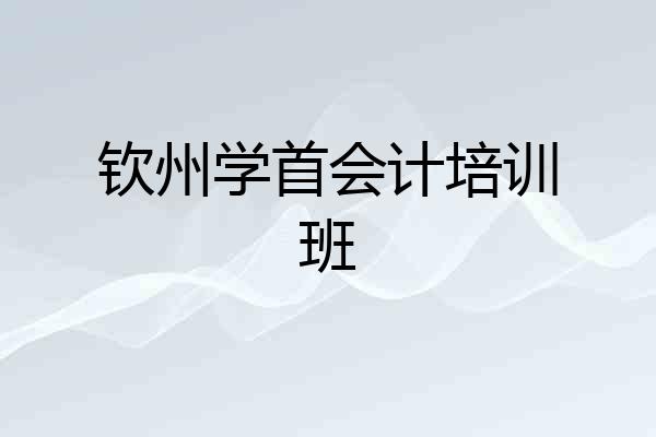 钦州学首会计培训班