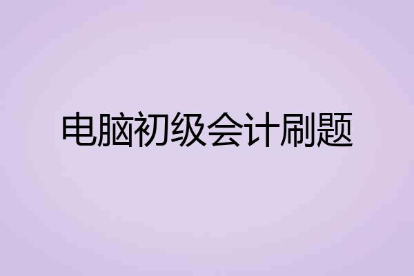 电脑初级会计刷题