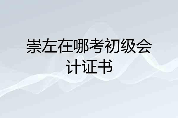 崇左在哪考初级会计证书