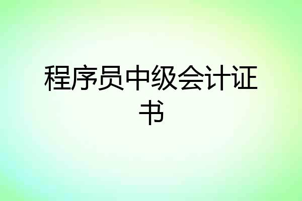 程序员中级会计证书