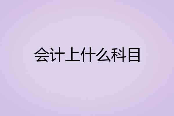 会计上什么科目