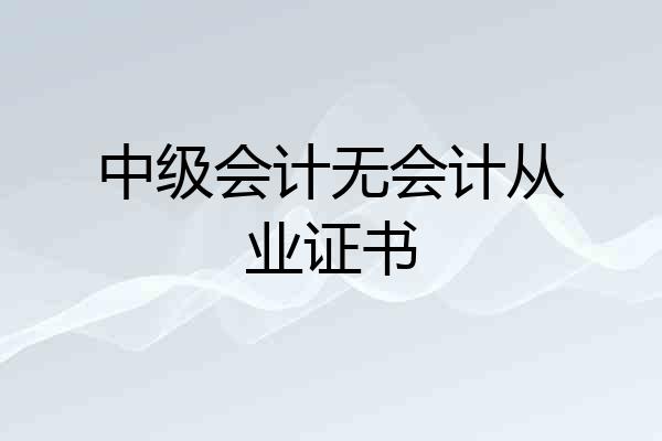 中级会计无会计从业证书