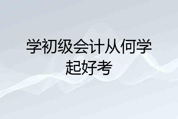 学初级会计从何学起好考