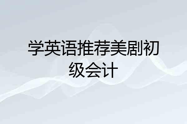 学英语推荐美剧初级会计